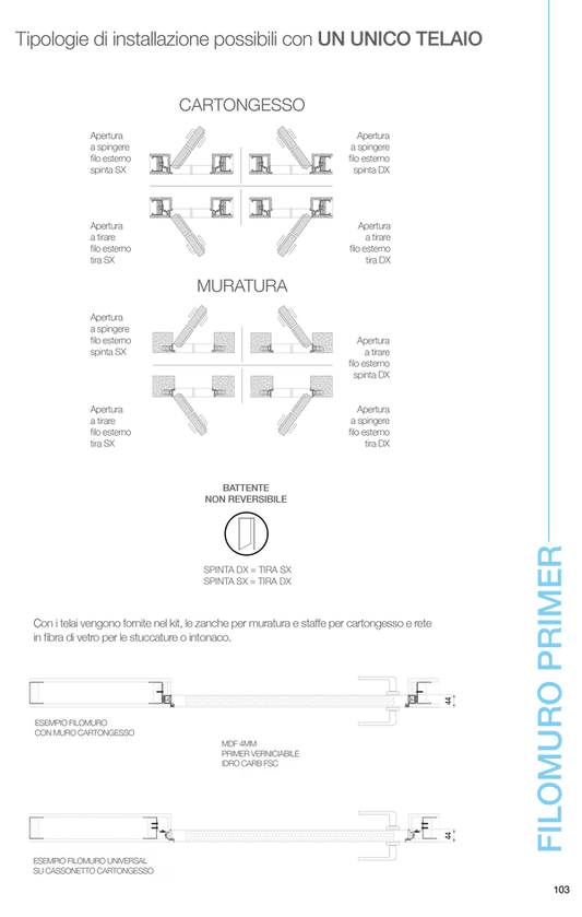 Porta da interno 1 anta battente FILOMURO PRIMER