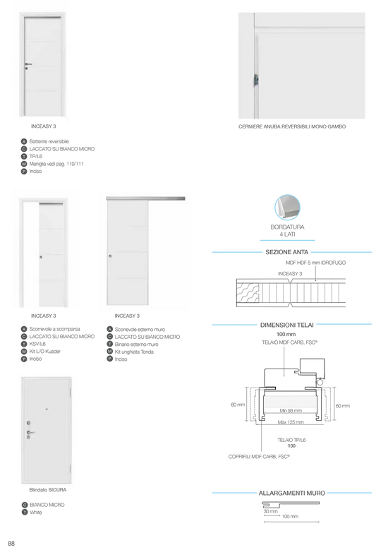 Porta da interno 1 anta scorrevole interno muro INCEASY 3