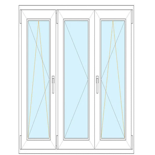 Portafinestra in PVC Bianca 3 Ante con Ribalta – Isolamento Termico e Acustico