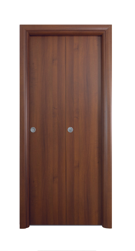 Porta da interno 1 anta pieghevole a libro TONDA NOCE