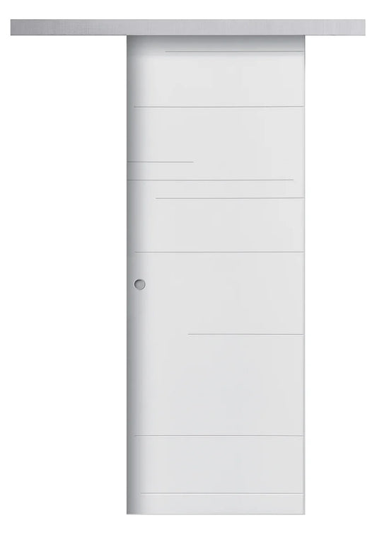 Porta da interno 1 anta scorrevole esterno muro CROSS BIANCO LACCATO
