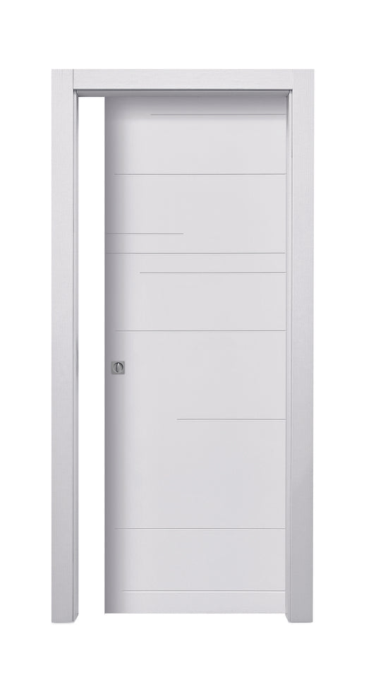 Porta da interno 1 anta scorrevole interno muro CROSS BIANCO LACCATO