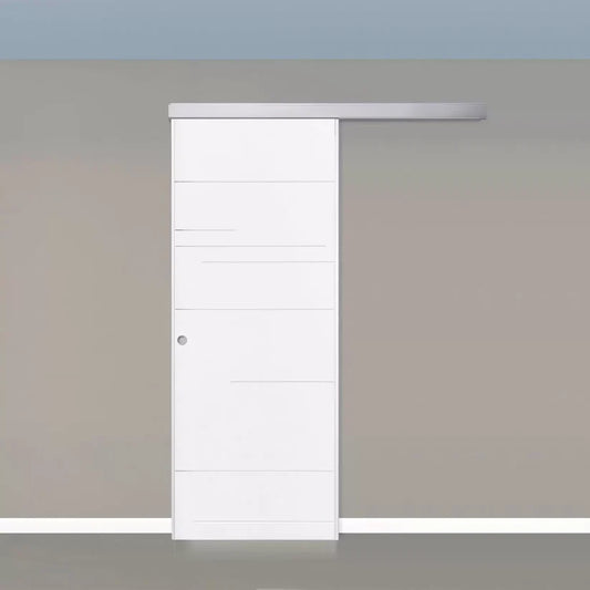 Porta da interno 1 anta scorrevole esterno muro CROSS BIANCO LACCATO