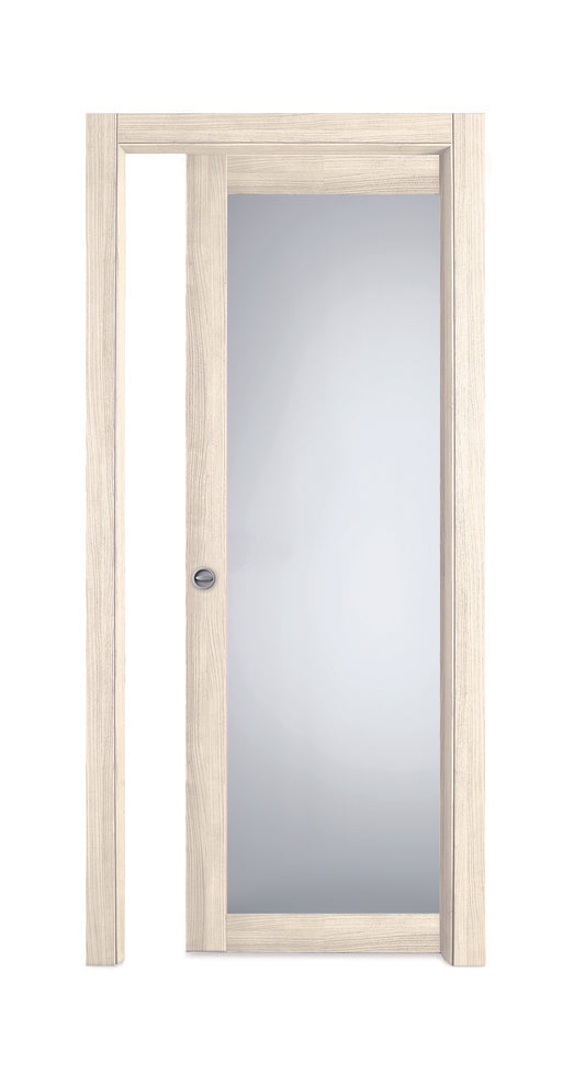 Porta da interno 1 anta scorrevole interno muro AVENA VETRO